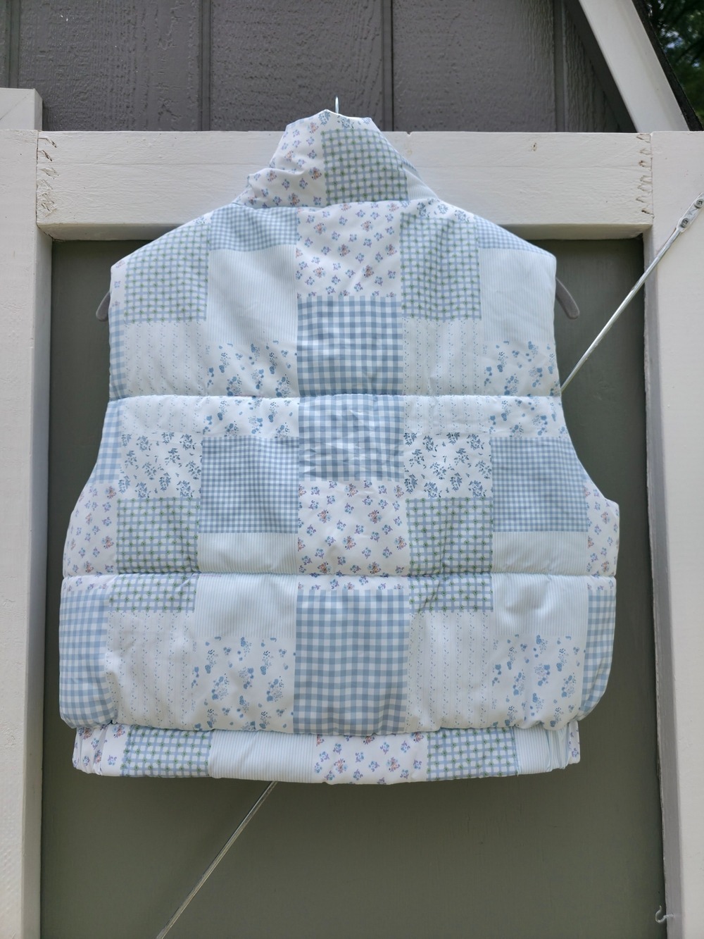 Ashley Light Blue Patch Quilted Vest NWT #JAC14 - Picture 4 of 12